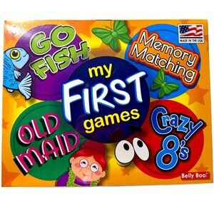 Box of My First Games - GO FISH, OLD MAID, CRAZY 8'S, MEMORY MATCHING New 3+ USA